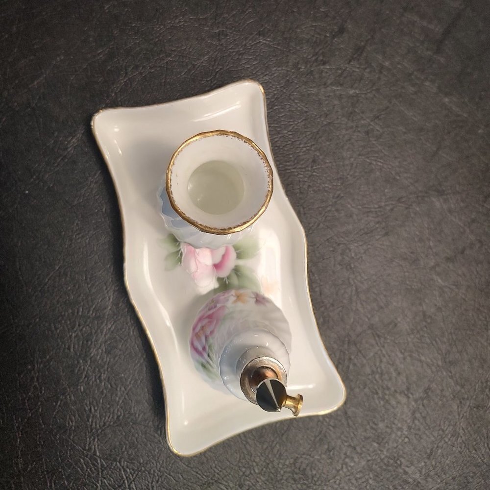 3 piece Porcelain Vanity Set (Tray, Vase, Perfume Automizer) - Picture 6 of 13